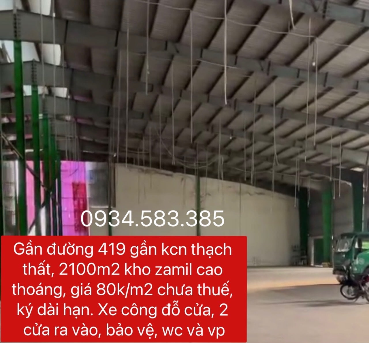 Cho thuê kho xưởng kcn thạch thất