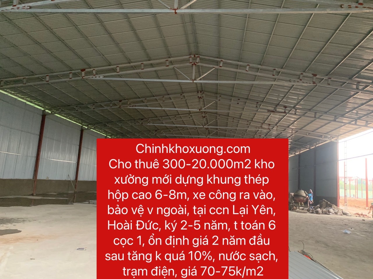 Cho thuê xưởng tại An Khánh