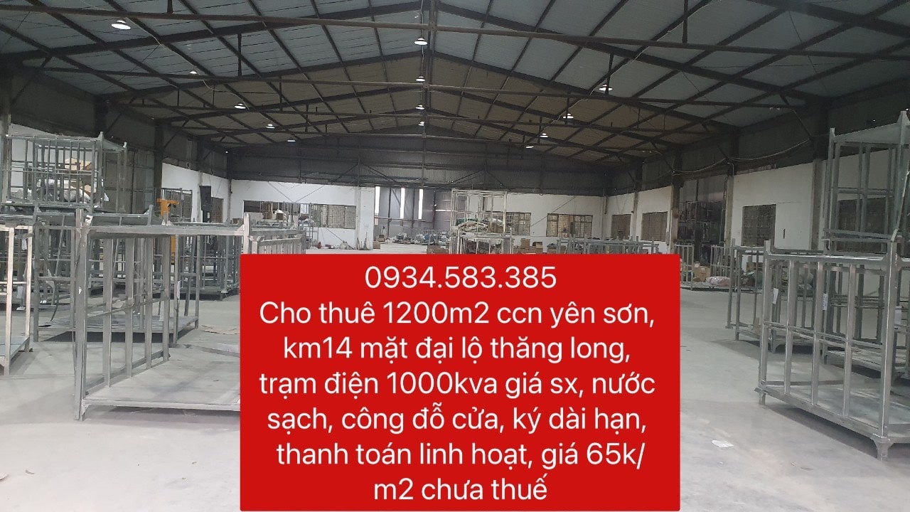 cho thuê kho ccn yên sơn quốc oai