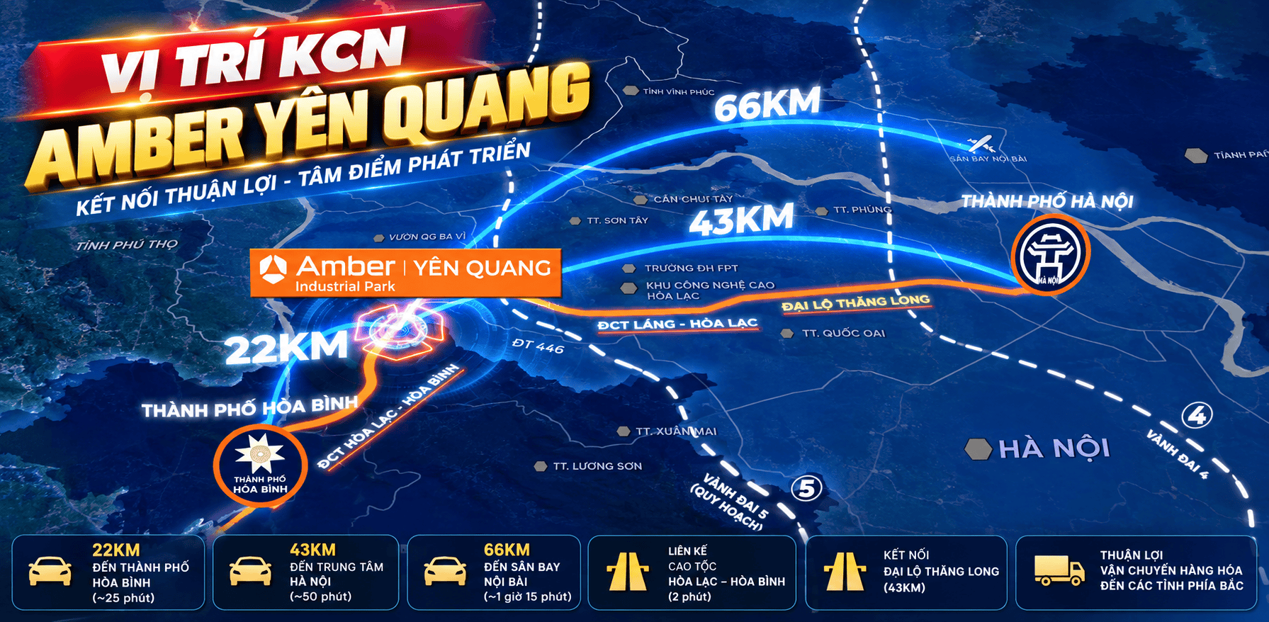 Bán đất khu công nghiệp Amber Yên Quang, Thịnh Minh, Phú Thọ 1 Vị trí kết nối giao thông KCN Amber Yên Quang