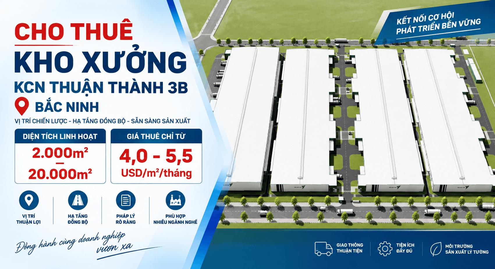Cho thuê kho xưởng khu công nghiệp Thuận Thành 3B 1 cho thuê kho xưởng KCN Thuận Thành 3B Bắc Ninh