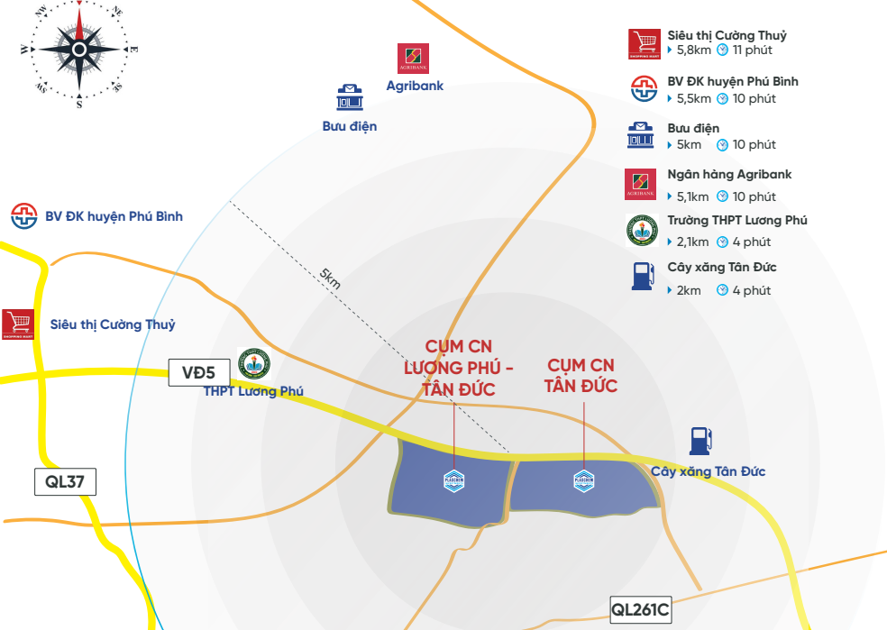 hạ tầng cụm công nghiệp lương phú tân đức