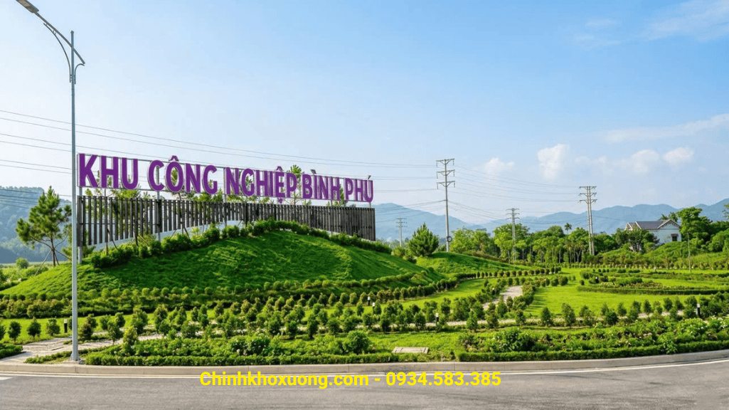 Giá cho thuê kho xưởng khu công nghiệp Bình Phú Phú Thọ 10.2026 1 Kho xưởng cho thuê rất gần với cổng khu công nghiệp Bình Phú