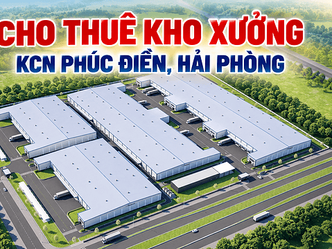 Cho thuê kho xưởng khu công nghiệp Phúc Điền Hải Phòng 2.598-3.940m² giá 4,6$/m2 cho thuê kho xưởng kcn phúc điền hải phòng