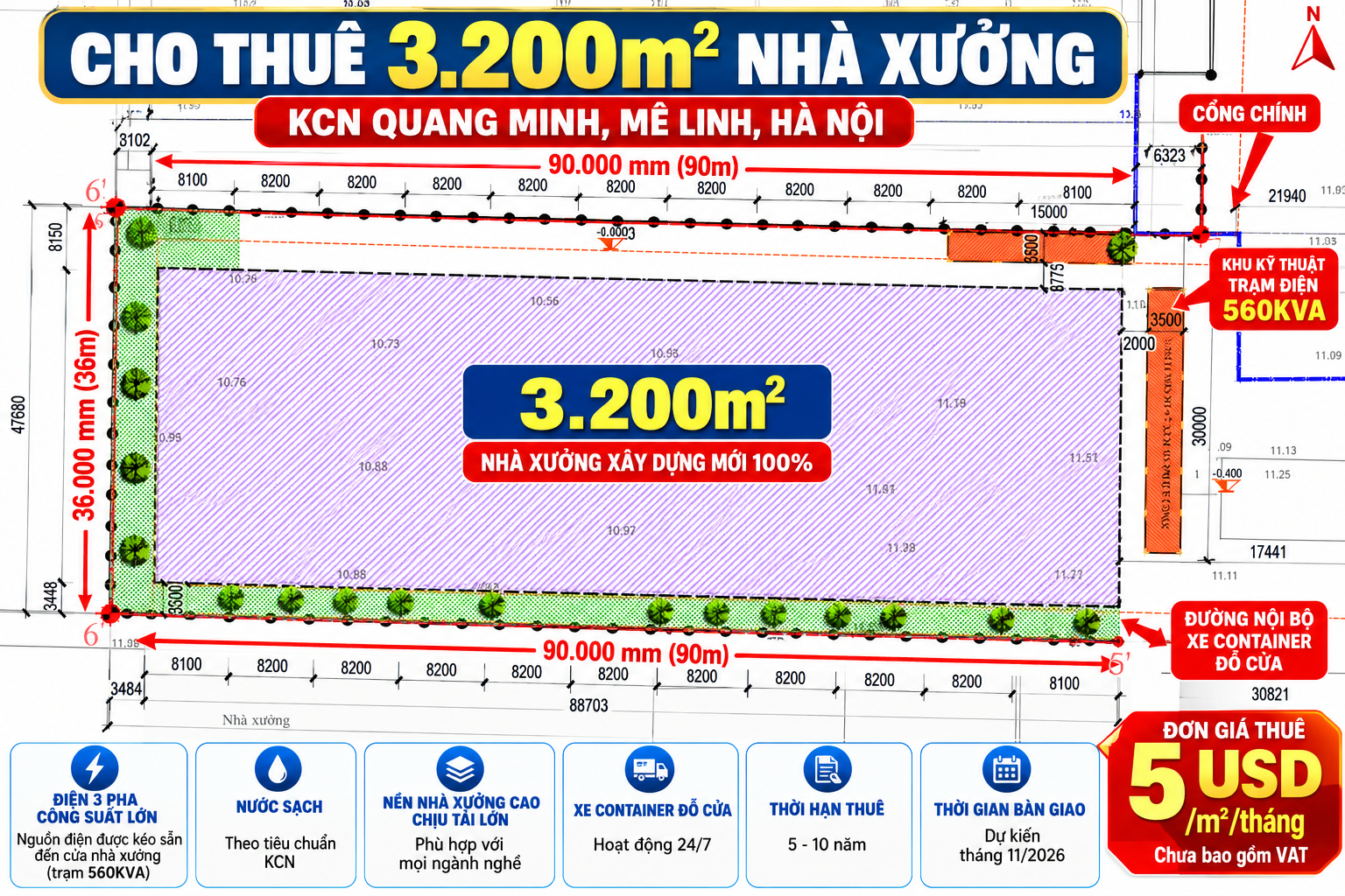 kho 3200m2 kcn quang minh kho 3200m2 kcn quang minh