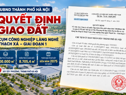 Quyết định giao đất cụm công nghiệp làng nghề Thạch Xá quyêt định giao đất cụm công nghiệp làng nghề thạch xá
