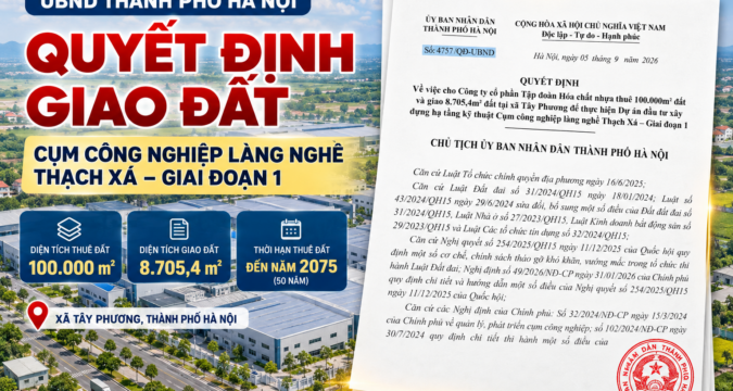 Quyết định giao đất cụm công nghiệp làng nghề Thạch Xá quyêt định giao đất cụm công nghiệp làng nghề thạch xá