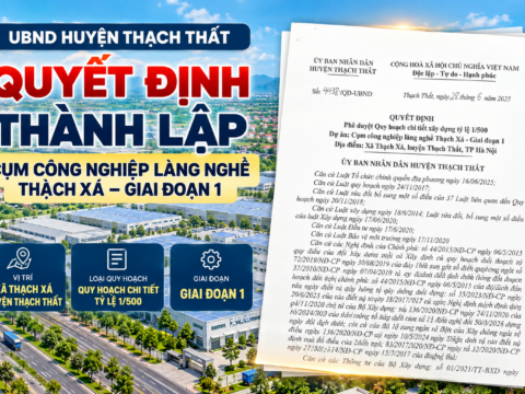 Quy hoạch chi tiết 1/500 cụm công nghiệp làng nghề Thạch Xá quyết định thành lập cụm công nghiệp làng nghề thạch xá